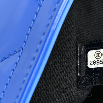 Chanel Patent Quilted Large Coco Shine Flap Blue 7 of 11