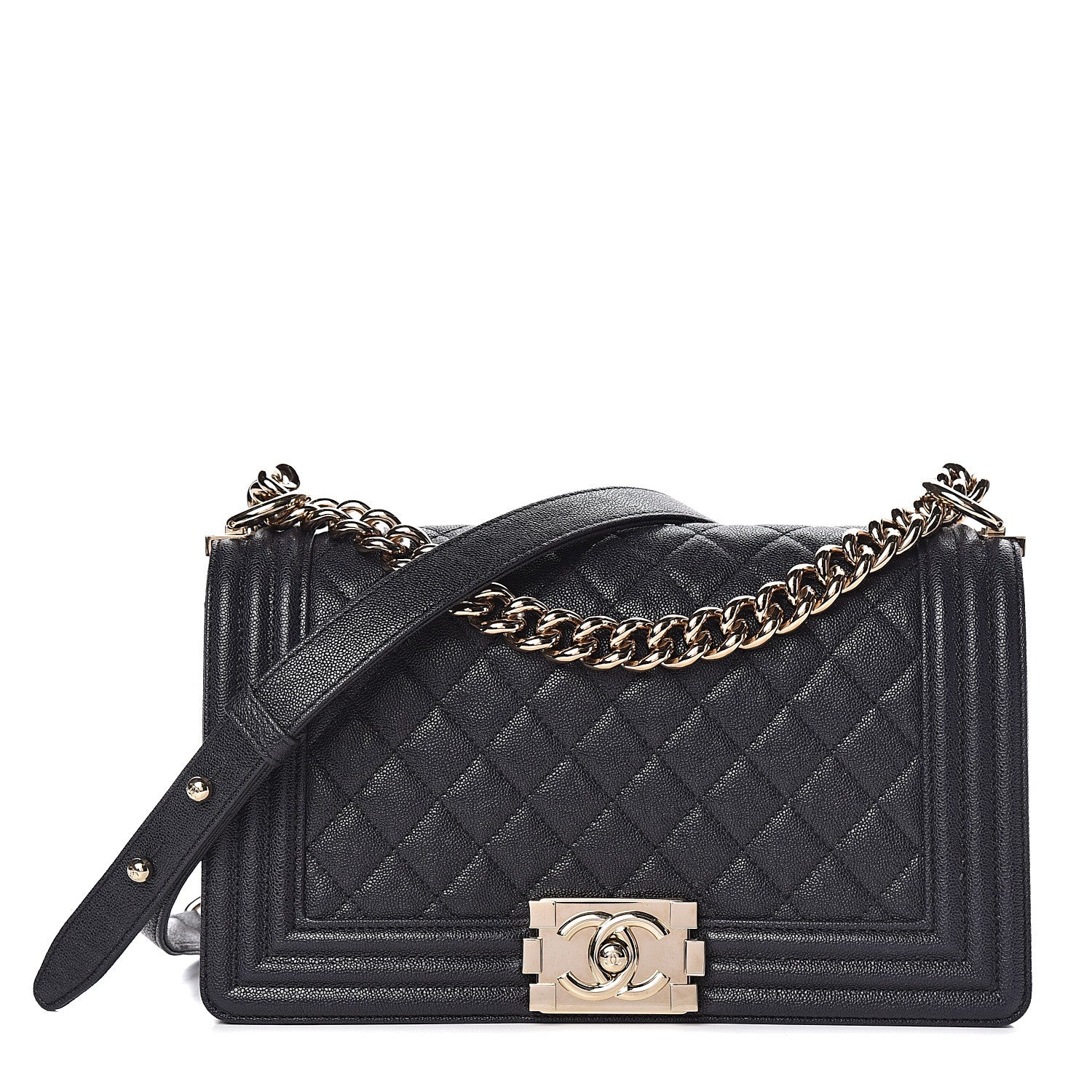 Chanel Caviar Quilted Medium Boy Flap Navy 1 of 10