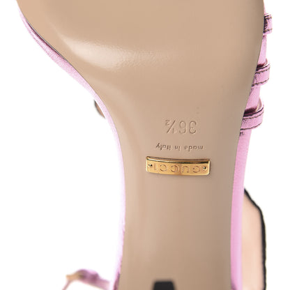 Gucci Metallic Nappa Ophelia High Heel Sandals 36.5 Rosa 8 of 9