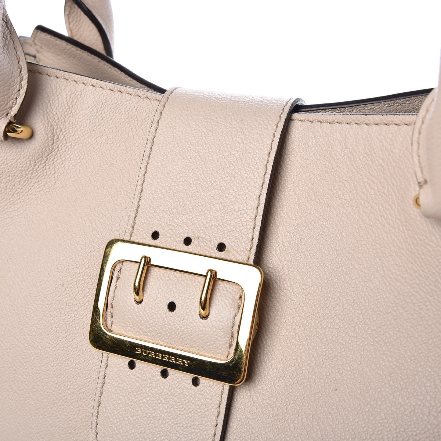 Soft Grain Calfskin Medium Buckle Tote Limestone