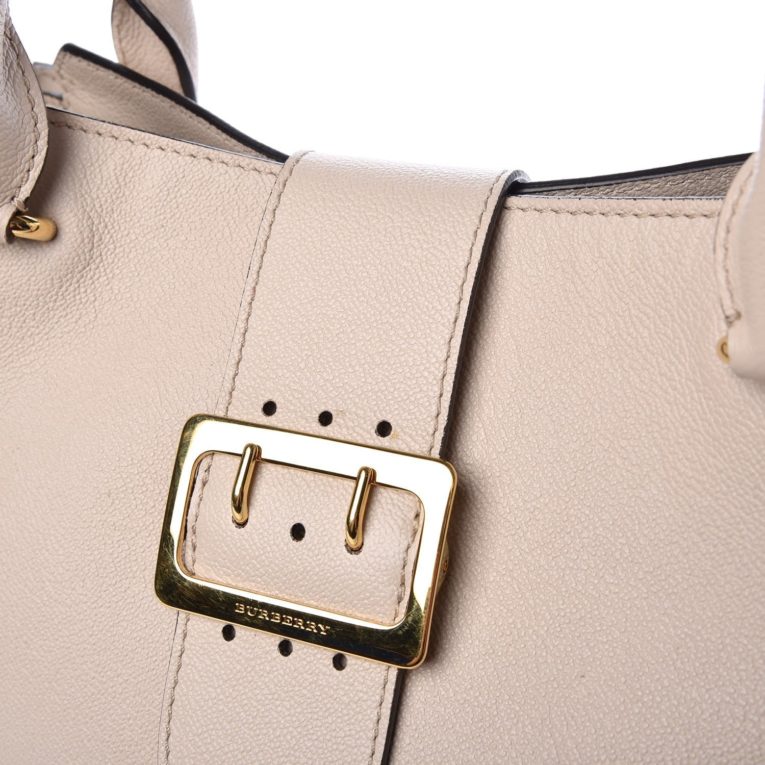 Burberry Soft Grain Calfskin Medium Buckle Tote Limestone 13 of 13