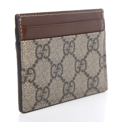 Gucci GG Supreme Monogram Calfskin Card Holder Beige Ebony Cuir 3 of 7
