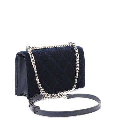 Alexander McQueen Velvet Quilted Knuckle Duster Shoulder Bag Oltremare Night Blue 3 of 10