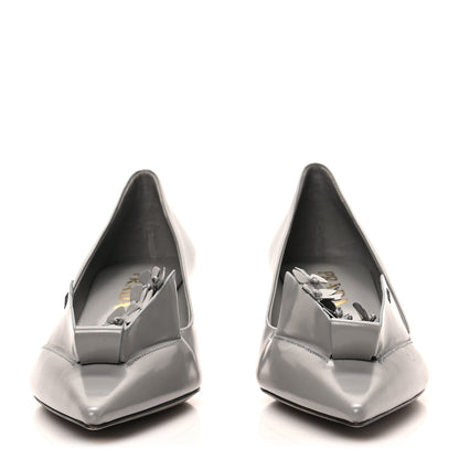 Prada Spazzolato Bouquet Pointed Toe 45mm Pumps 38 Grey 3 of 7