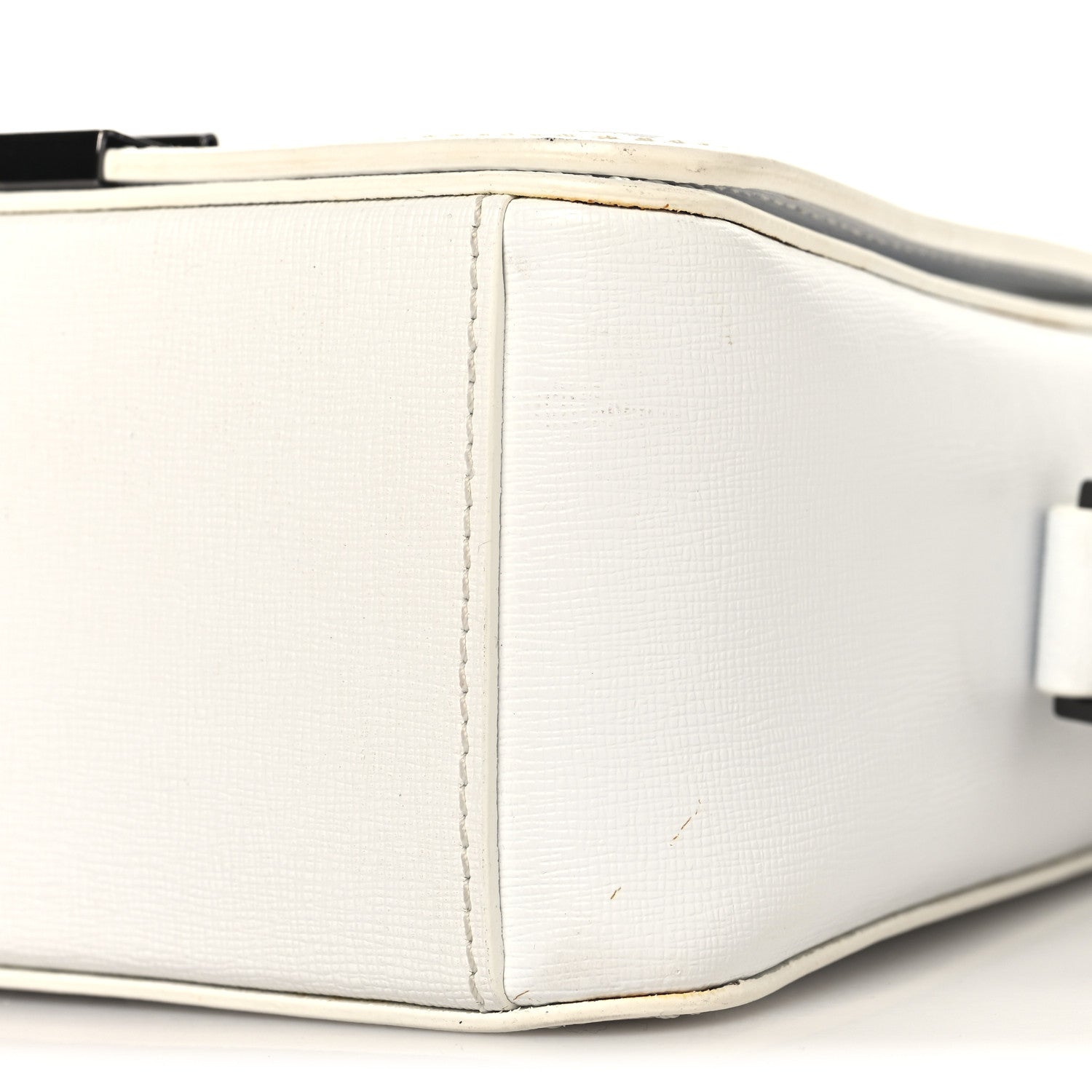 Off-White Saffiano Striped Mini Diag Binder Clip Bag White Black 9 of 12