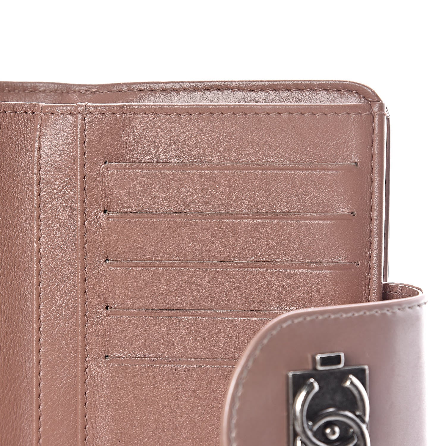 Chanel Metallic Glazed Calfskin Boy Zipped Pocket Wallet Pink 19 of 19