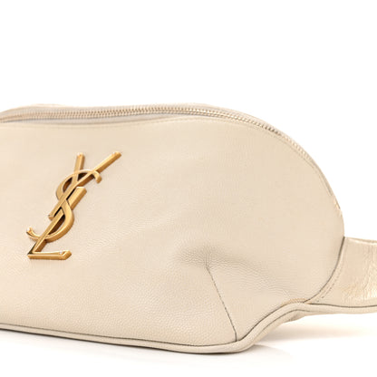 Saint Laurent Grain De Poudre Monogram Belt Bag Blanc Vintage 10 of 12