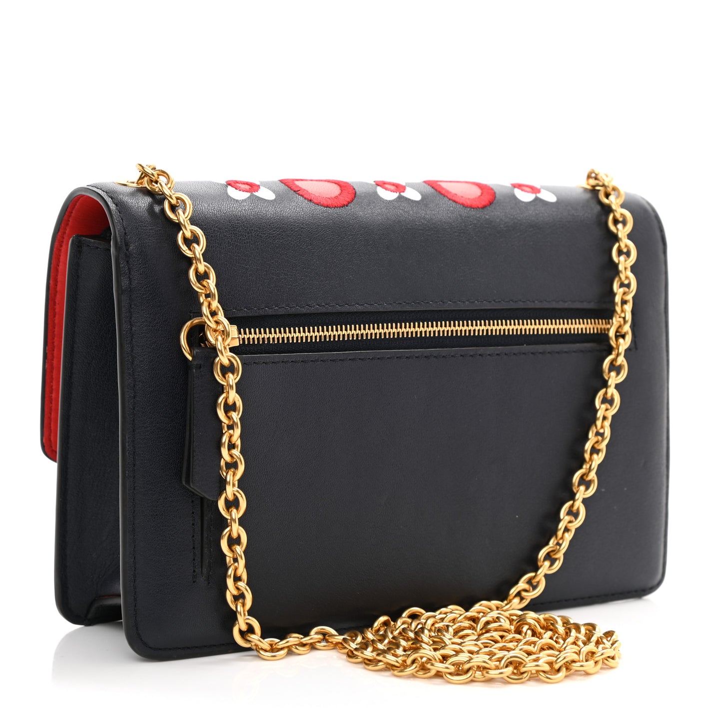 Embroidered Calfskin Small Darley Satchel Multicolor