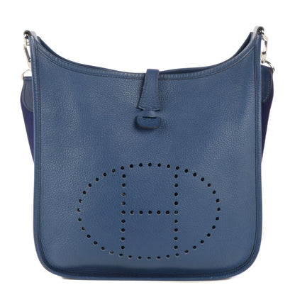 Hermes Taurillon Clemence Evelyne II PM Brighton Bleu 1 of 11