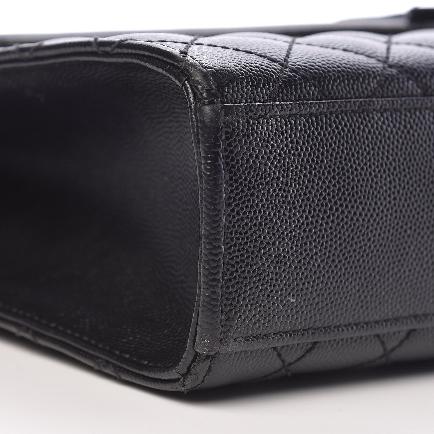 Saint Laurent Grain De Poudre Large Tri-Quilt Monogram Satchel Black 9 of 15