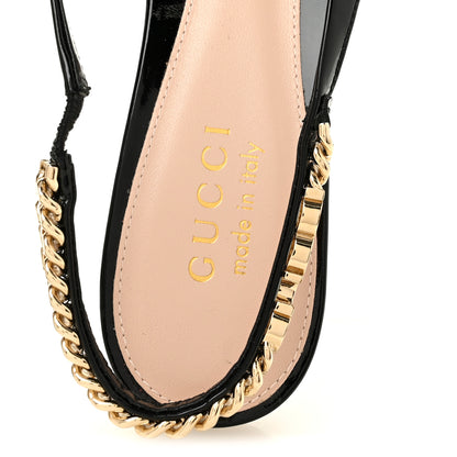 Gucci Patent Signoria 35mm Slingback Pumps 37 Black 7 of 10