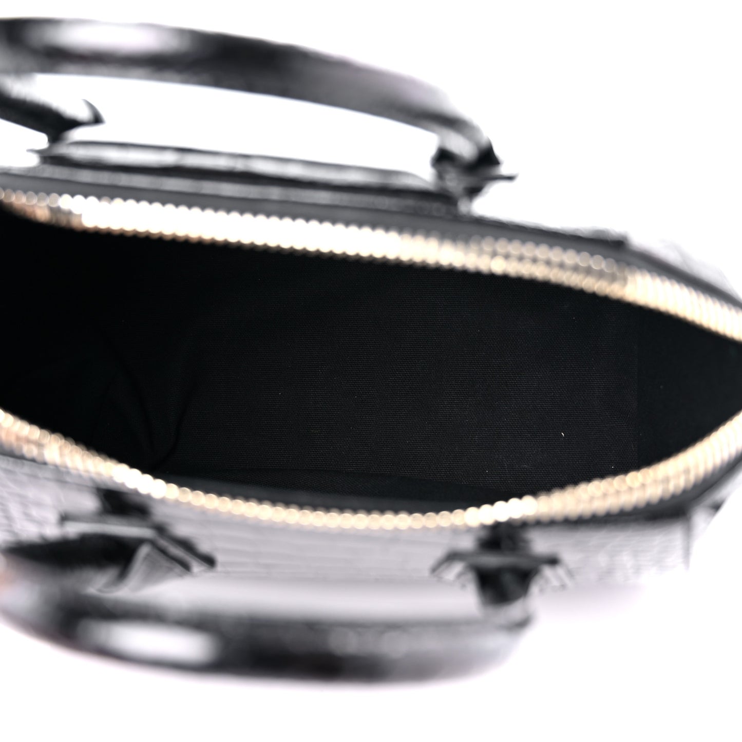 Calfskin Crocodile Embossed Small Antigona Black