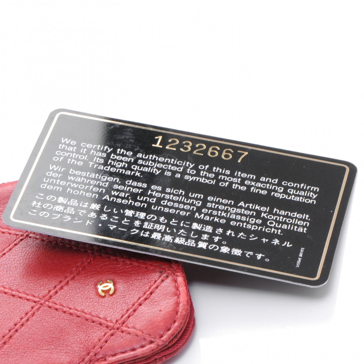 Calfskin Quilted Eyeglass Holder Red