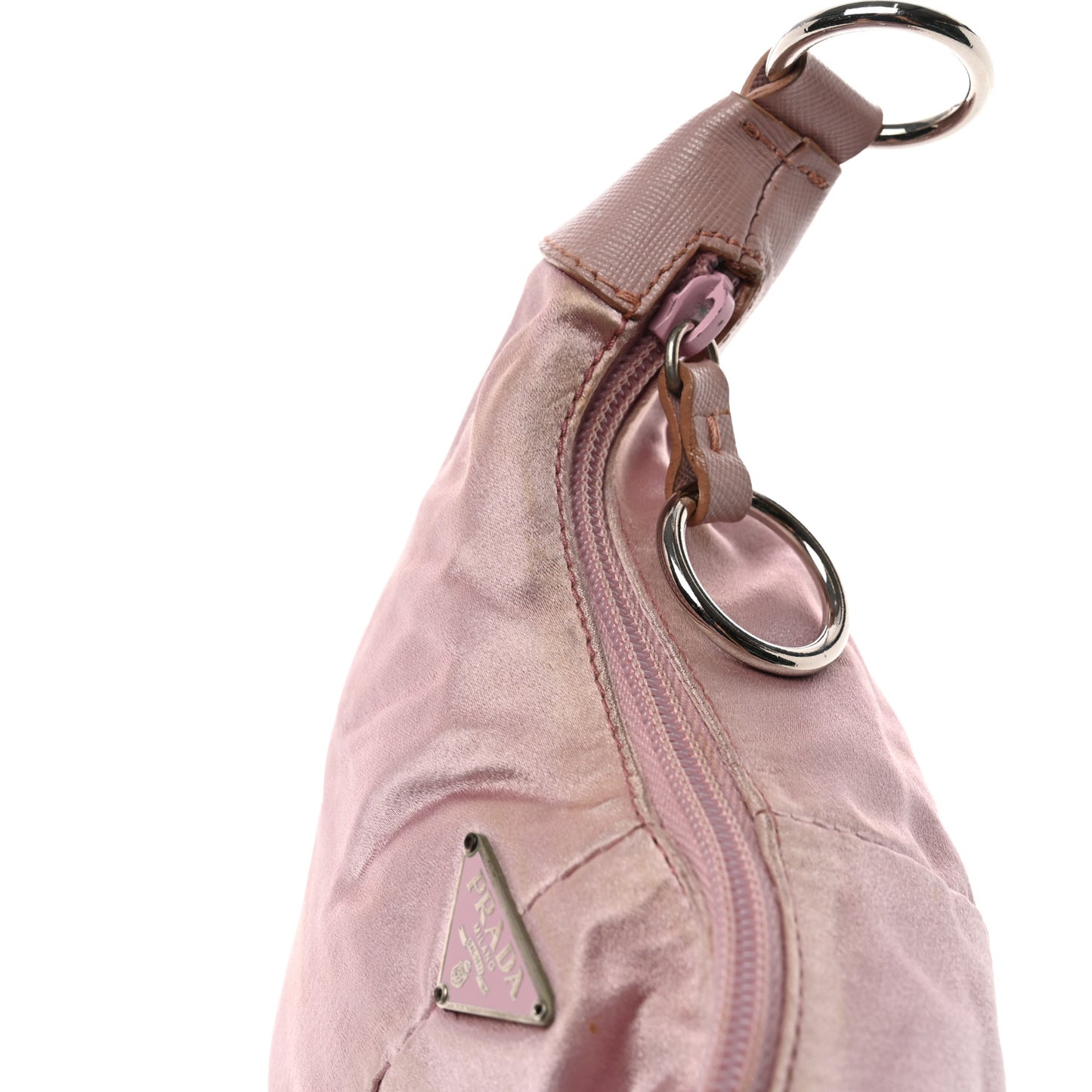 Satin Saffiano Hobo Bag Pink