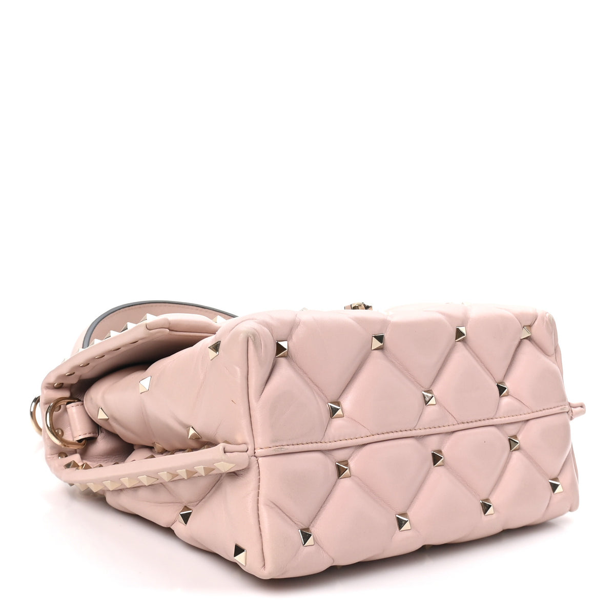 Nappa Medium Candystud Top Handle Bag Poudre