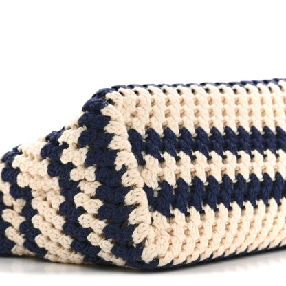 Miu Miu Fabric Crochet Pouch Blue White 8 of 11