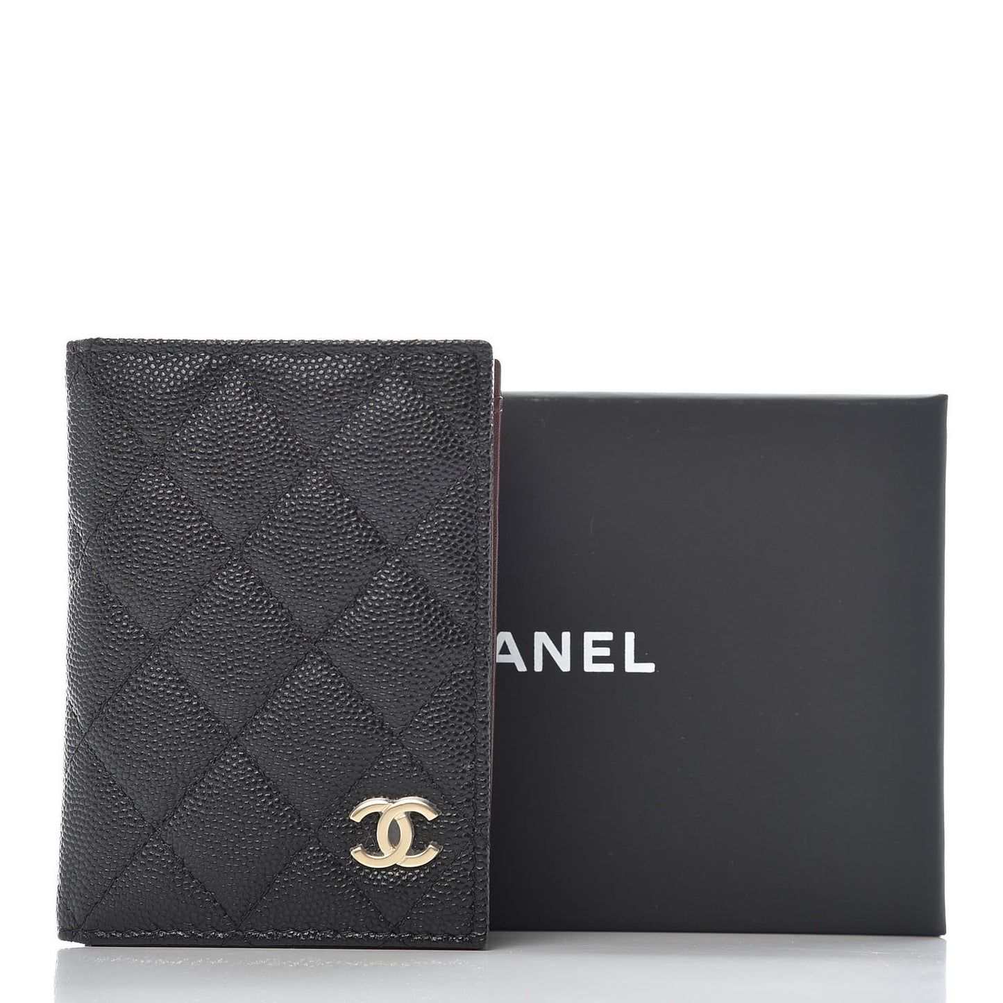 Caviar Quilted Card Holder Wallet Black