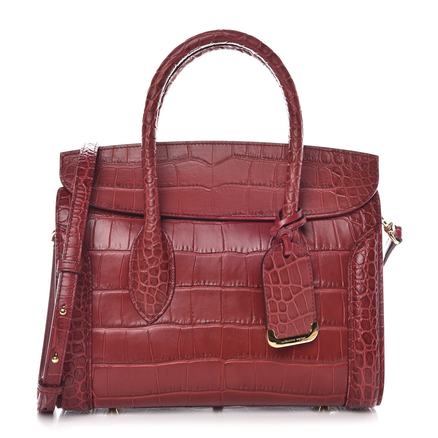 Alexander McQueen Calfskin Crocodile Embossed Heroine 30 Red 1 of 11