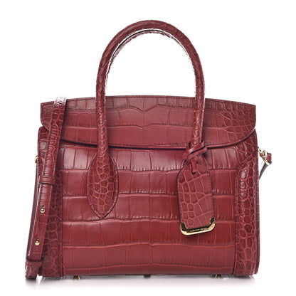 Alexander McQueen Calfskin Crocodile Embossed Heroine 30 Red 1 of 11