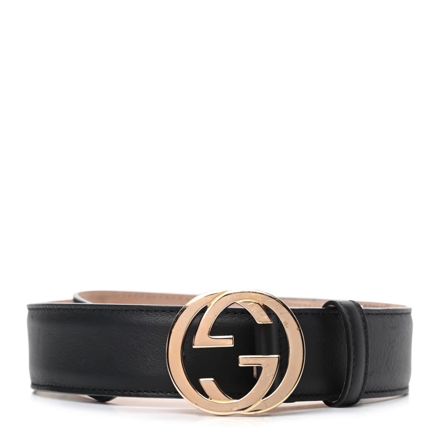 Gucci Calfskin Interlocking G 37mm Belt 75 30 Black 1 of 5