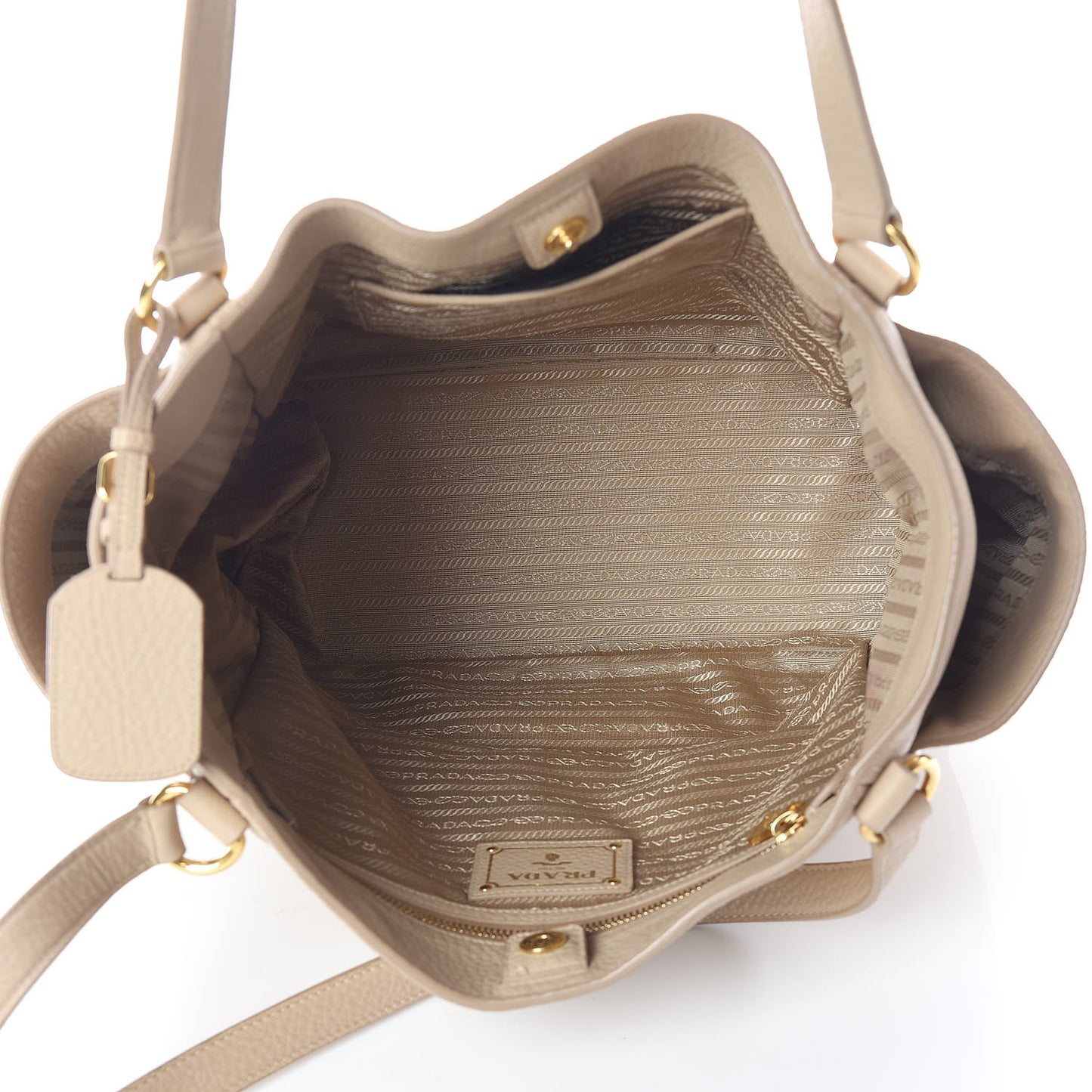 Vitello Daino Side Pocket Tote Sabbia