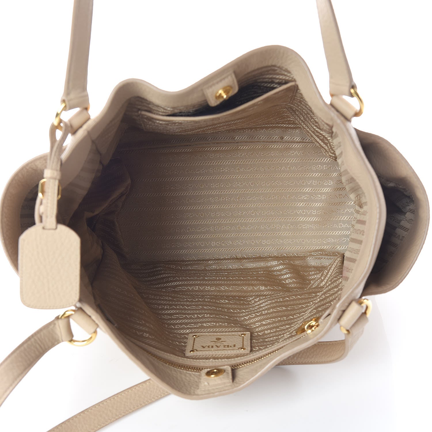 Prada Vitello Daino Side Pocket Tote Sabbia 5 of 17