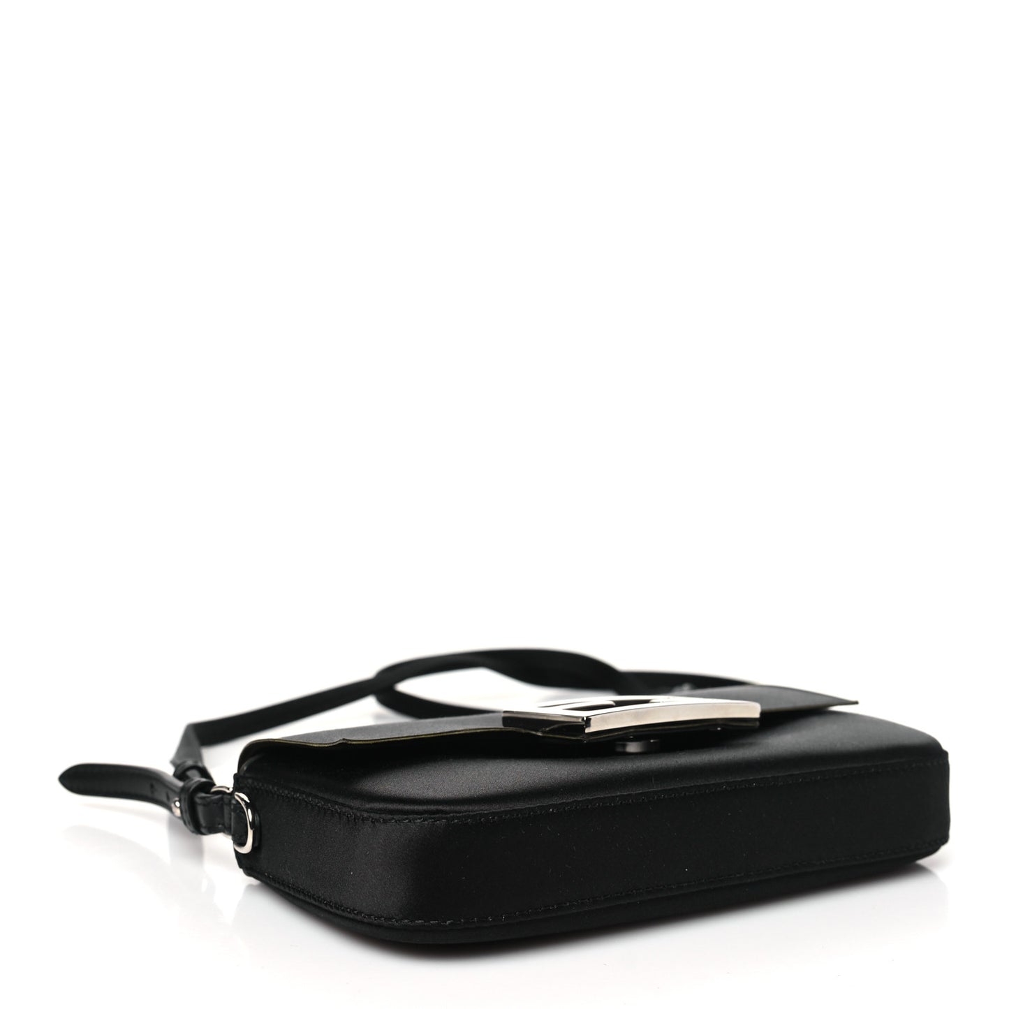 Silk Satin Phone Baguette Black