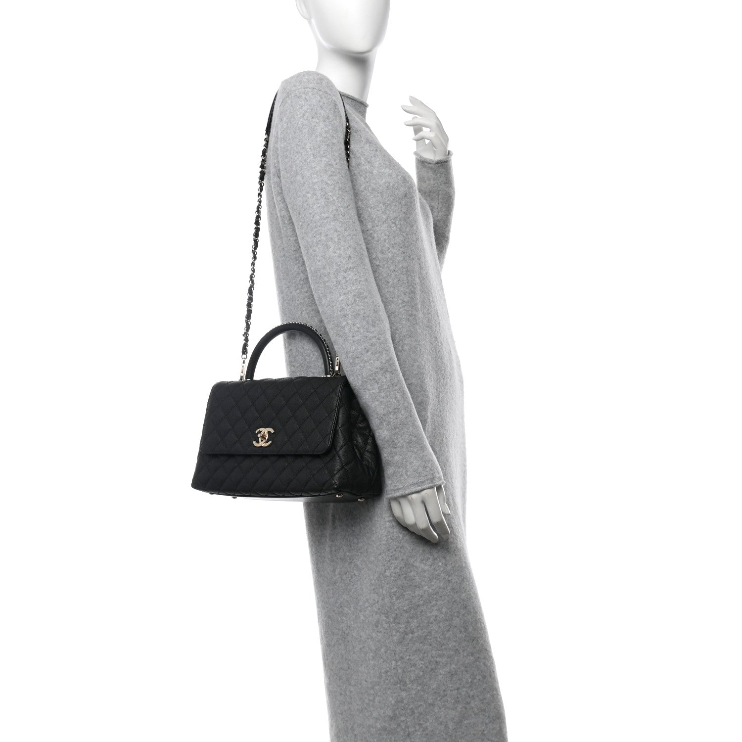 Chanel Caviar Quilted Small Coco Chain Handle Flap Black 2 of 11