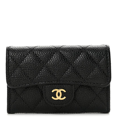 Chanel Caviar Quilted Flap Card Holder Wallet Black 1 of 9