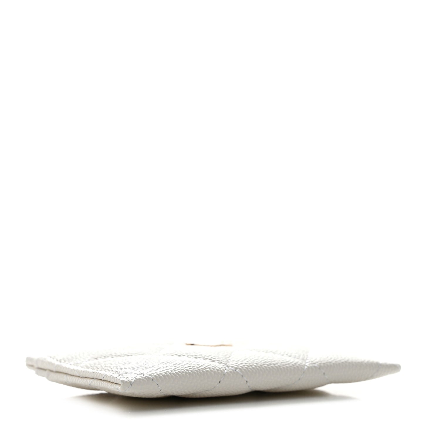 Caviar Quilted Card Holder White