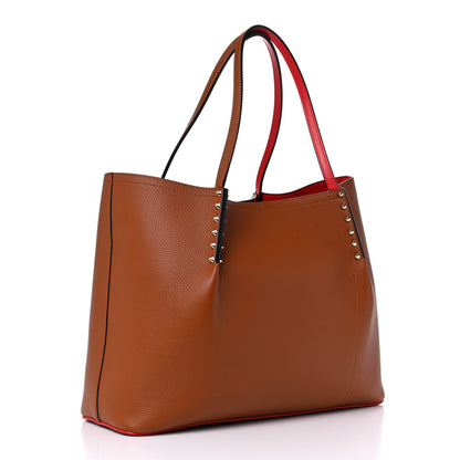 Christian Louboutin Calfskin Large Cabarock Spikes Tote Coconut 3 of 16