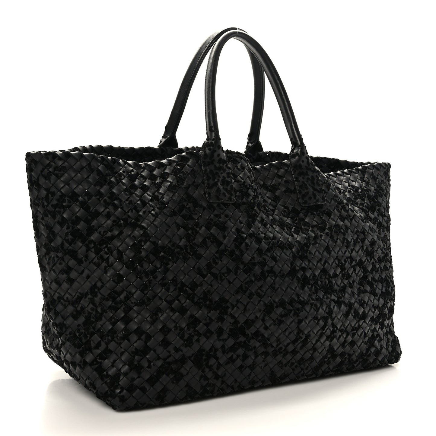 Nappa Velours Intrecciato Large Cabat Black