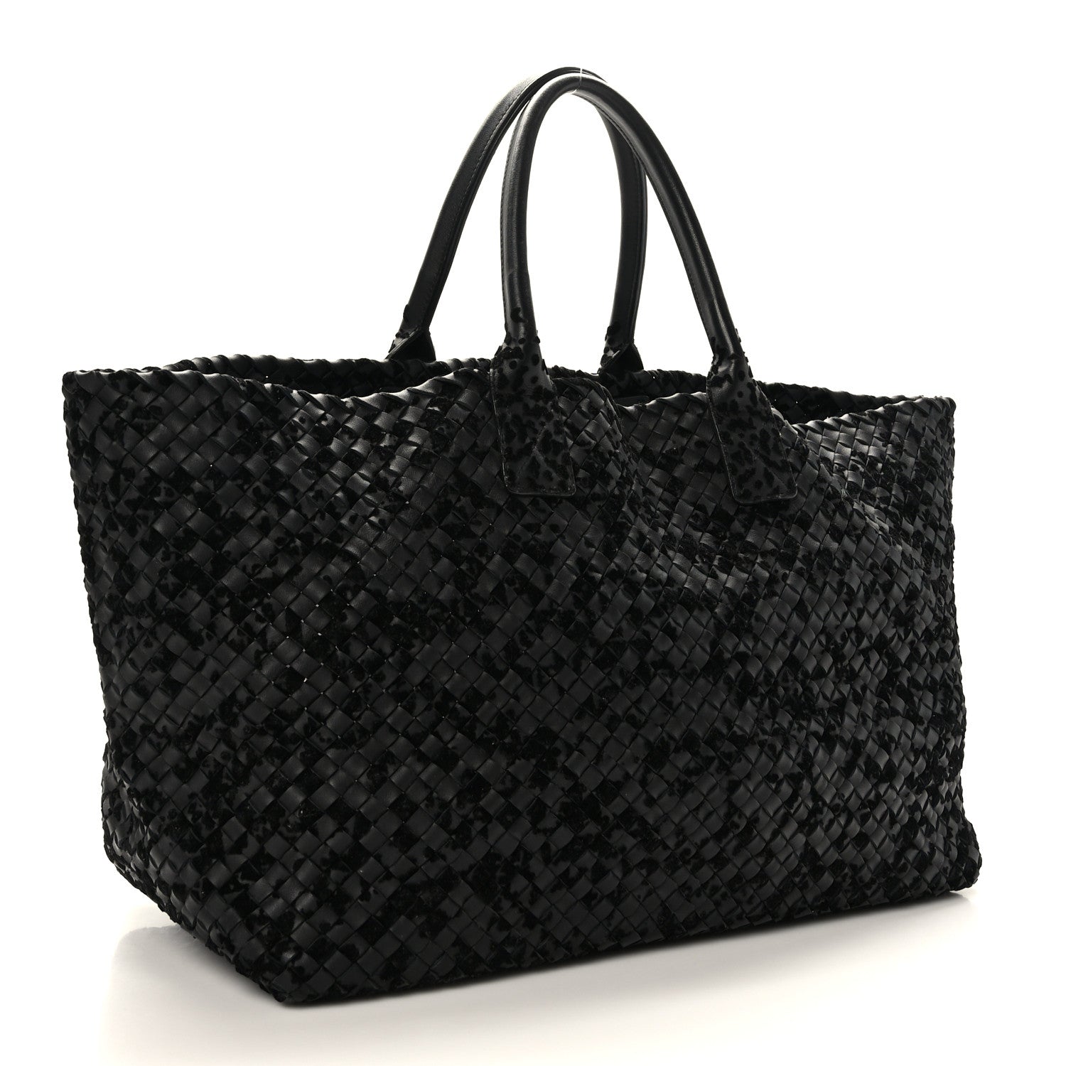 Bottega Veneta Nappa Velours Intrecciato Large Cabat Black 3 of 10