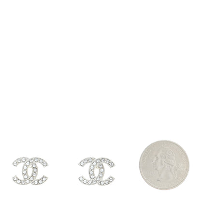 Chanel Crystal CC Earrings Silver 2 of 5