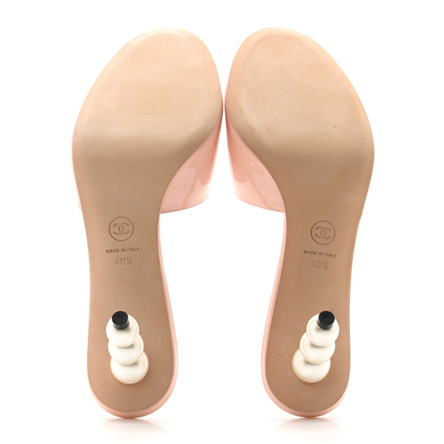 Chanel Patent Lambskin Pearl Mules 40.5 Light Pink 6 of 10
