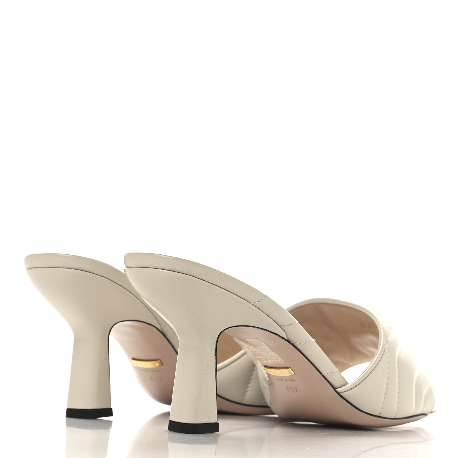 Gucci Nappa Matelasse GG Marmont 75mm Slide Sandals 41.5 Mystic White 5 of 10