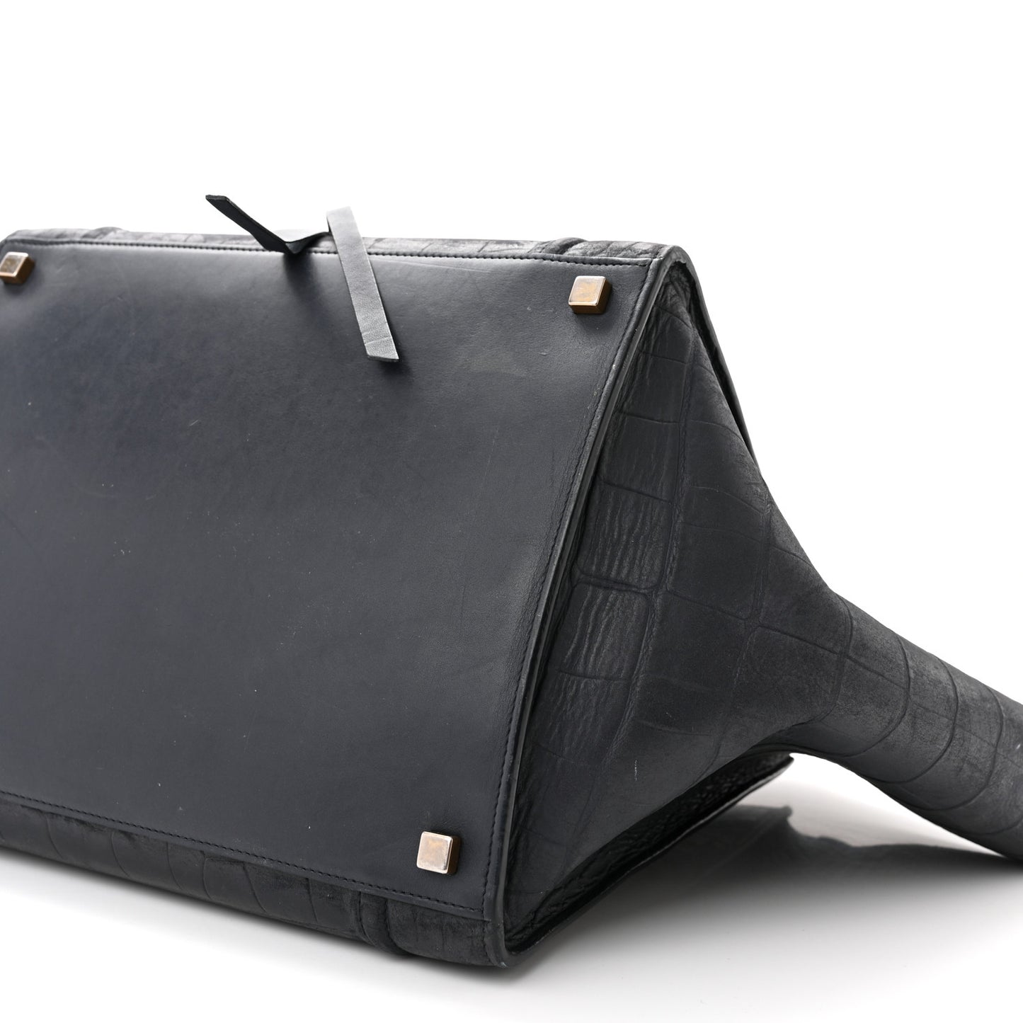 Crocodile Embossed Nubuck Medium Phantom Luggage Navy Blue