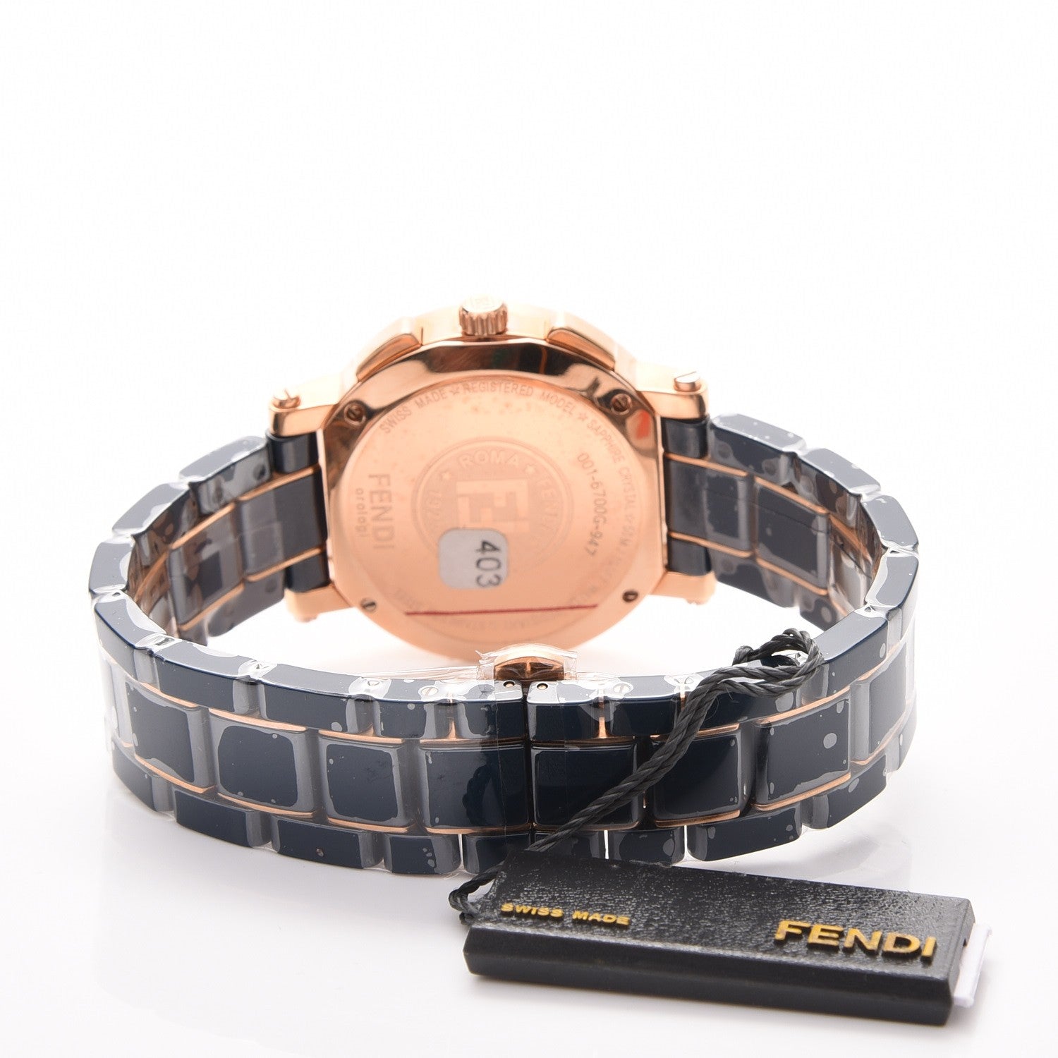 Fendi Stainless Steel Ceramic 38mm Chronograph Quartz Watch Blue 4 of 7