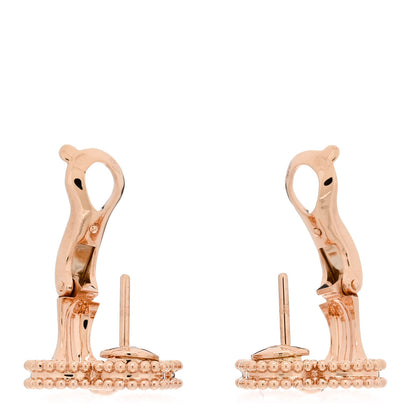 Van Cleef & Arpels 18K Rose Gold Diamond Vintage Alhambra Earrings 3 of 5