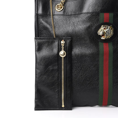 Gucci Calfskin Large Rajah Chain Tote Black 12 of 14