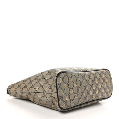 Gucci Soft GG Supreme Monogram Bees Small Crossbody Tote Beige Oro Black 4 of 10