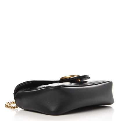 Gucci Calfskin Matelasse Super Mini GG Marmont Shoulder Bag Black 4 of 9