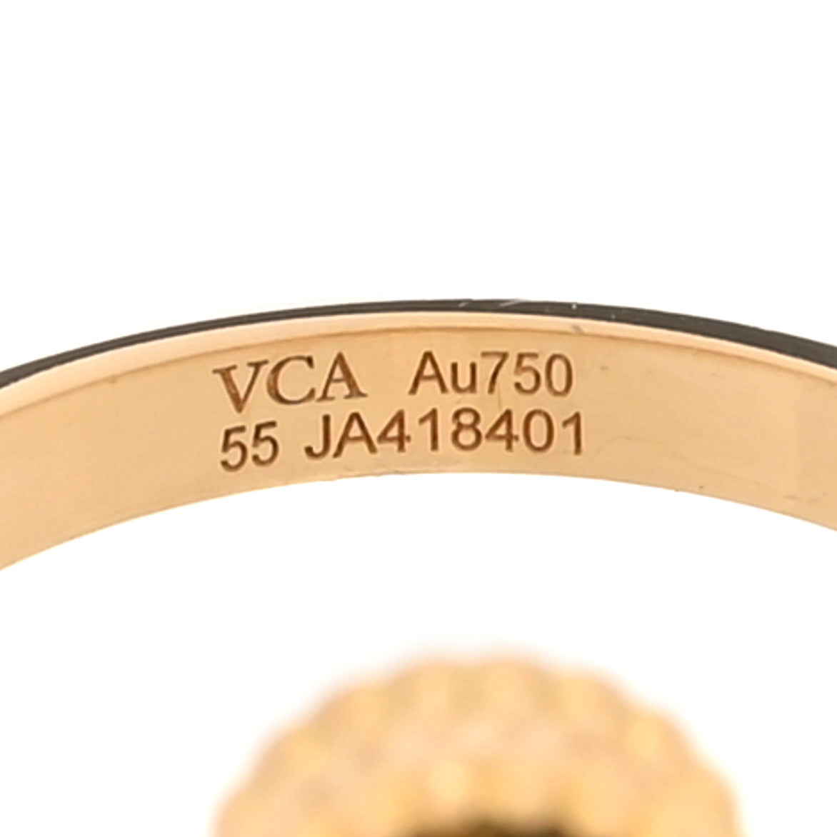 Van Cleef & Arpels 18K Yellow Gold Diamond Tigers Eye Vintage Alhambra Ring 55 7.25 5 of 6