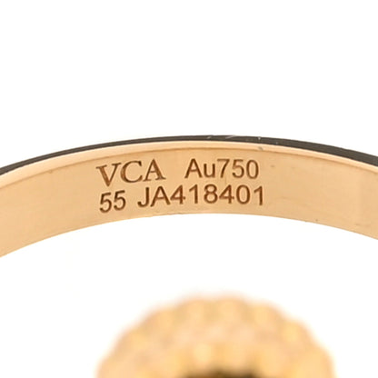 Van Cleef & Arpels 18K Yellow Gold Diamond Tigers Eye Vintage Alhambra Ring 55 7.25 5 of 6