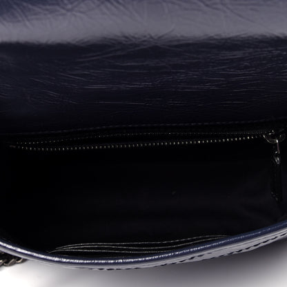 Saint Laurent Crinkled Calfskin Matelasse Monogram Niki Chain Wallet Deep Marine 3 of 10