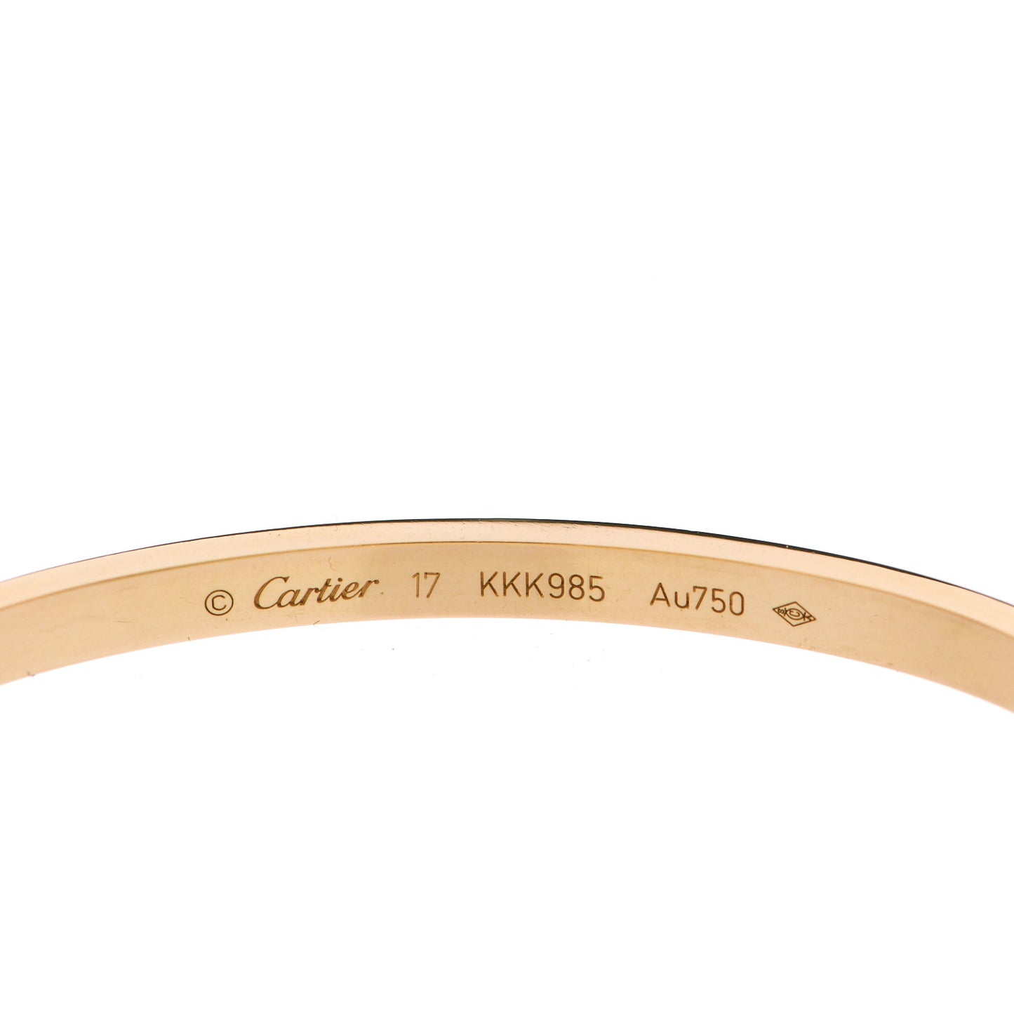 18K Yellow Gold Small LOVE Bracelet 17