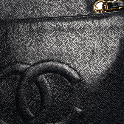Chanel Caviar Flap Shoulder Bag Navy 20 of 22