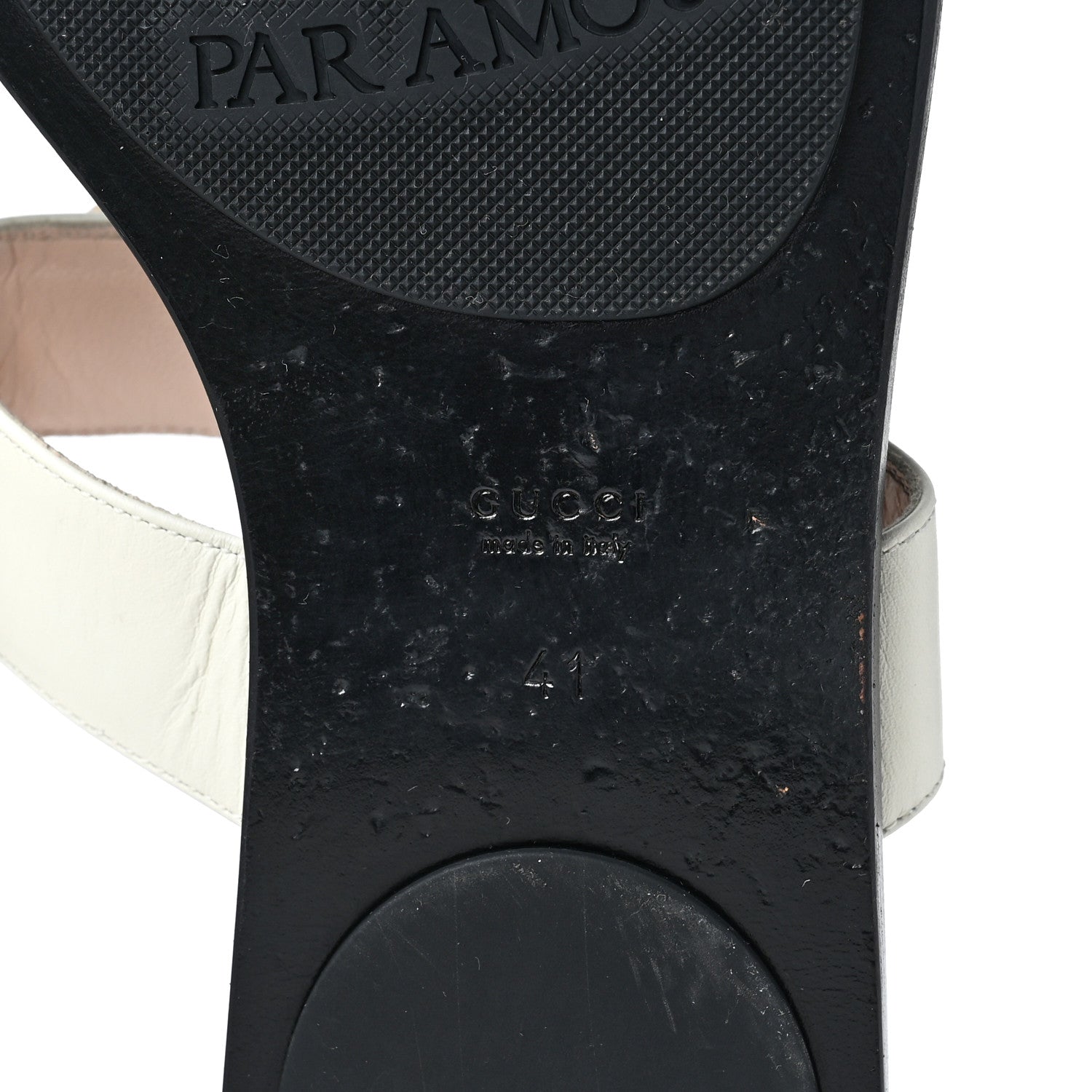 Gucci Calfskin GG Marmont Thong Sandals 41 Mystic White 6 of 7