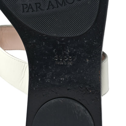 Gucci Calfskin GG Marmont Thong Sandals 41 Mystic White 6 of 7