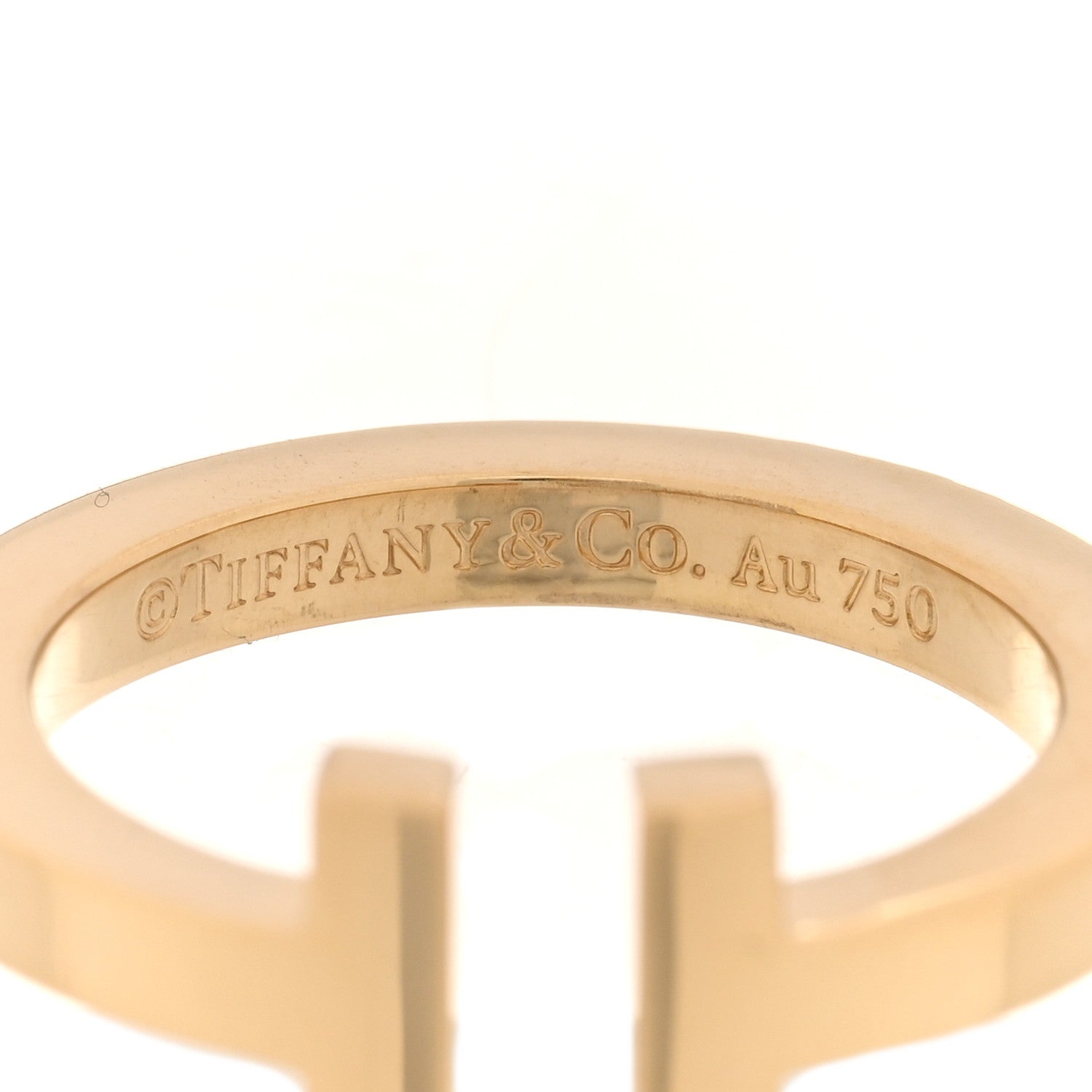 Tiffany 18K Yellow Gold T Square Ring 53 6.5 4 of 4